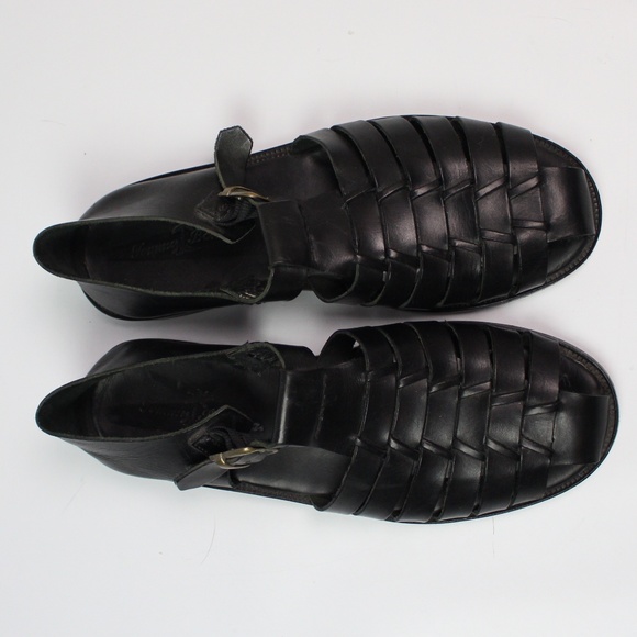 Tommy Bahama Lucca black fisherman sandals buckle - Picture 4 of 7